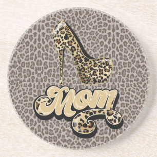 Animal Print MOM Designer Sand Stone Coaster Getränkeuntersetzer