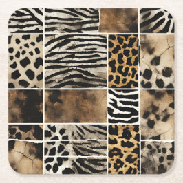 Animal Print - Paper Coasters  Rechteckiger Pappuntersetzer