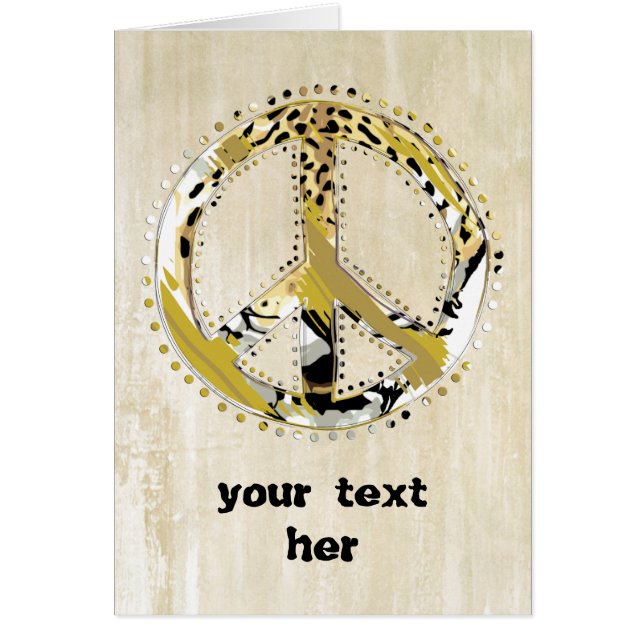 Animal Print Peace Schild I + Ihr Backgr. Ideen (Vorne)