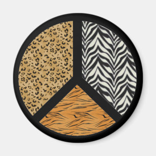Animal Print Peace Sign Magnet