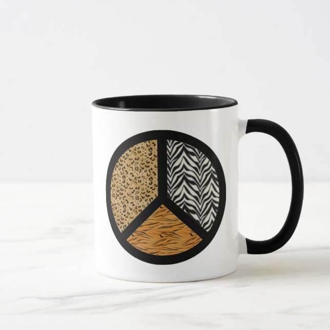Animal Print Peace Sign Tasse (Rechts)