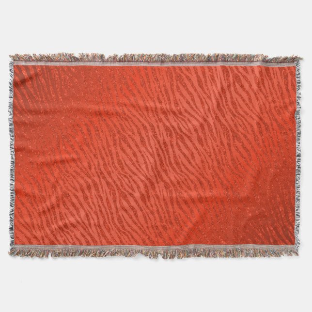 Animal Print Red Glitzer Glam Decke (Vorderseite)