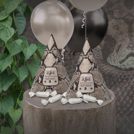 Animal Print Schlange Taupe Geburtstag Partyhütchen