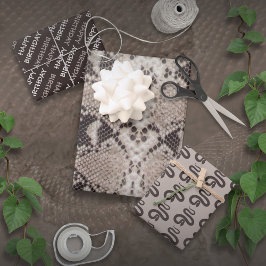Animal Print Schlange Taupe Geschenkpapier Set