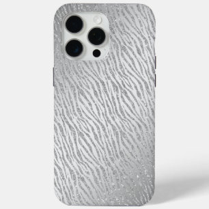 Animal Print Silver Glitzer Glam Case-Mate iPhone Hülle