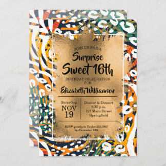 Animal Print Sweet 16. Geburtstag Einladungen