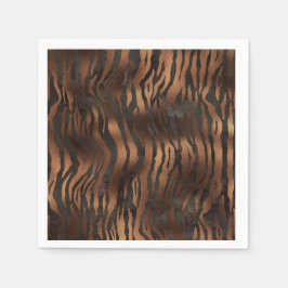 Animal Print Tiger Bronze Black Chic Hübsch Glam Serviette