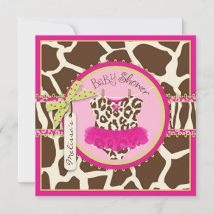 Animal Print Tutu Safari Baby Dusche Einladung