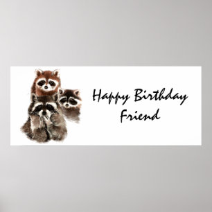 Animal Raccoon Friends sind wie Underwear Spaß Poster