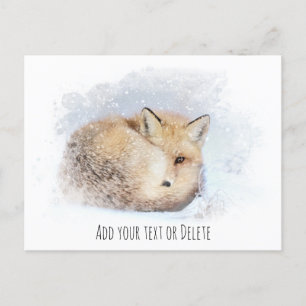 *~* Animal Red Fox Ap18 Abstrakt Wildlife Snowy Postkarte