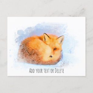 *~* Animal Red Fox Ap18 Künstlerisch Wildlife Text Postkarte