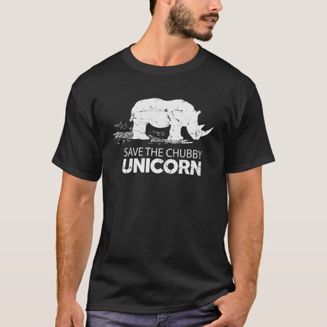 Animal Rhino Rettete Chubby Unicorns Rhinoceros T-Shirt (Vorderseite)