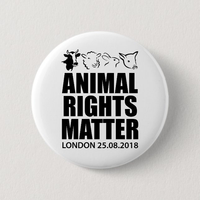 Animal Rights März London 2018 Abzeichen Button Bu (Vorderseite)