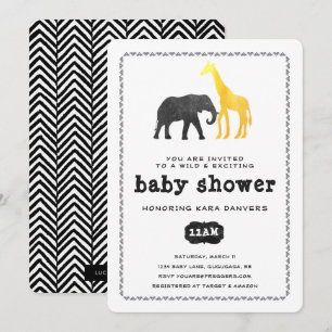 Animal Safari Baby Shower Einladung