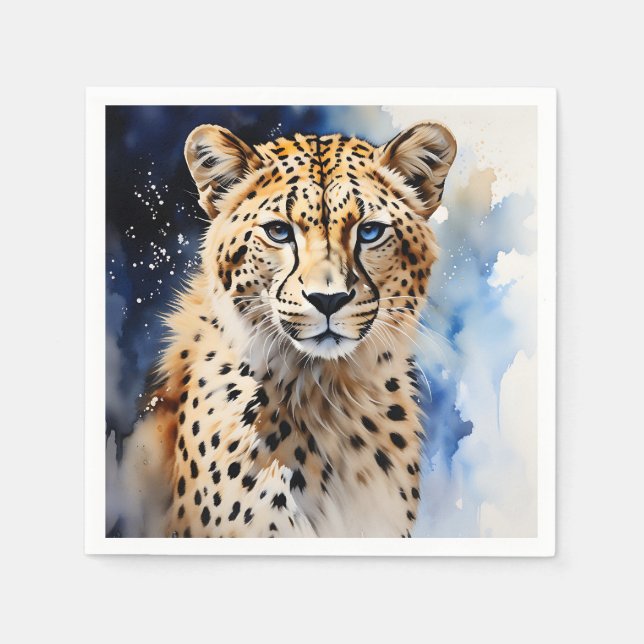 Animal Safari Cheetah Watercolor Serviette (Vorderseite)