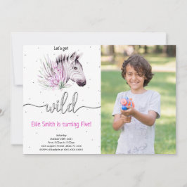 Animal Safari Geburtstag Foto Einladung