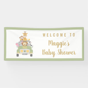 Animal Safari Niedlich Baby Dusche Willkommen Banner