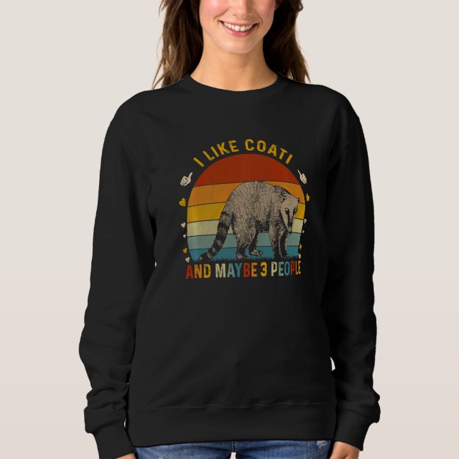 Animal  Sarcastic I Like Coati And Maybe 3 People Sweatshirt (Vorderseite)