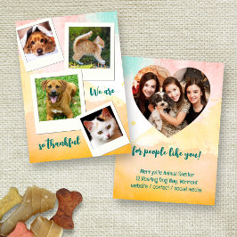 Animal Shelter Adoption Thank You Photo Card Einladung