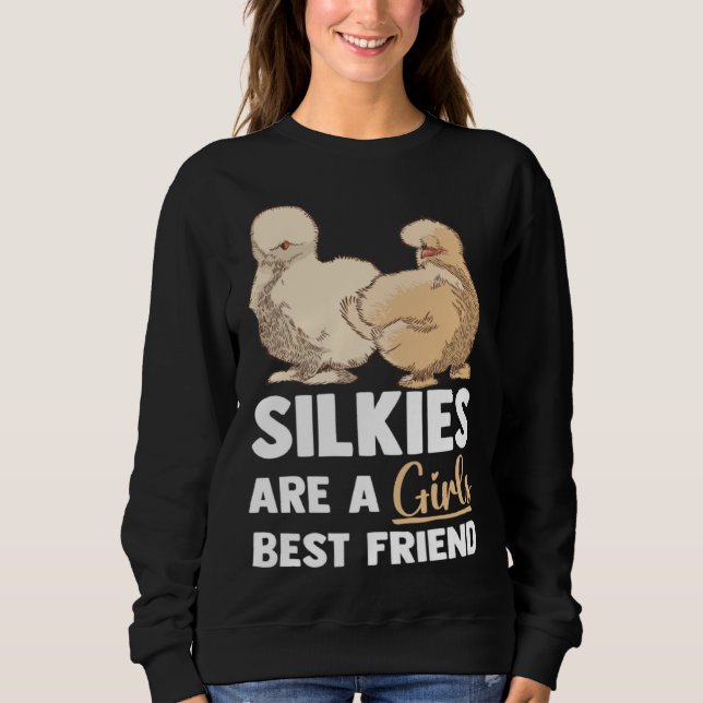 Animal Silkie Chicken Mom Silky Chicken Farmer Sweatshirt (Vorderseite)
