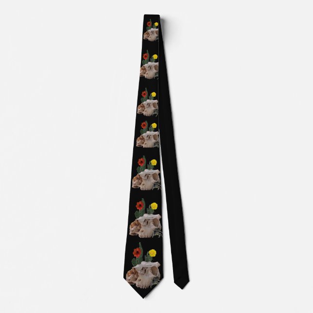 Animal Skull, Cactus, Flowers, and a Cute Spider Krawatte (Vorderseite)