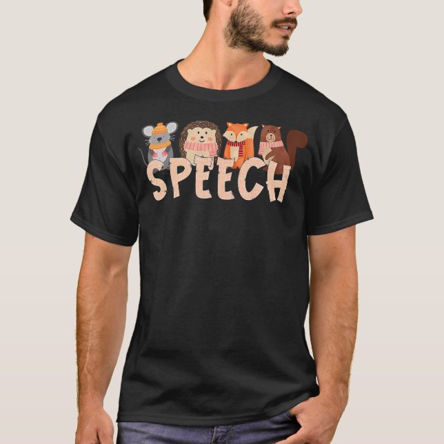 Animal Speech Therapy Fall SLP Speech Language Pat T-Shirt (Vorderseite)