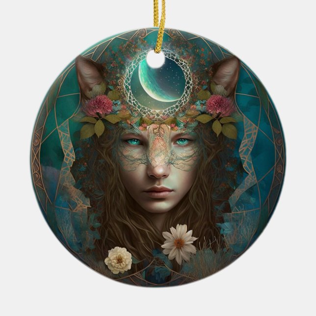 Animal Spirit Mysasy Fantasy Art Keramik Ornament (Vorne)