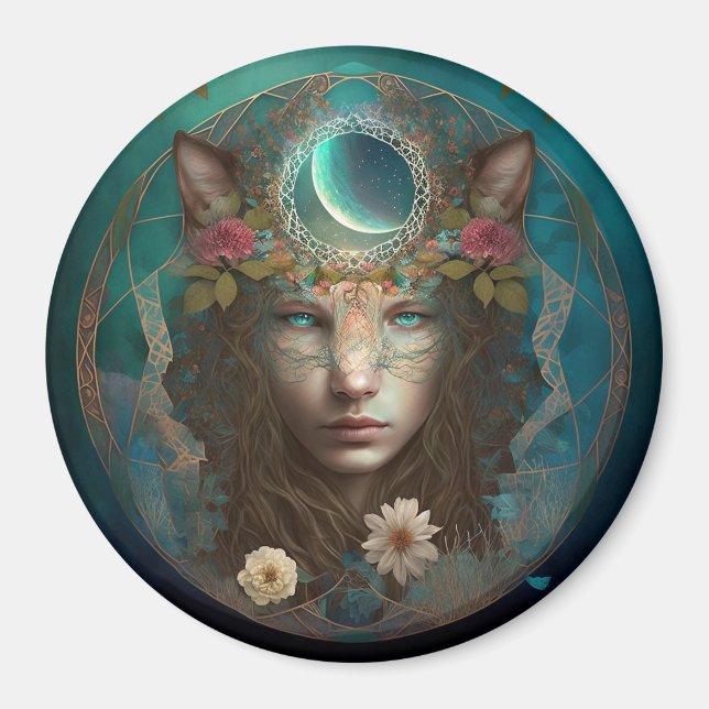 Animal Spirit Mysasy Fantasy Art Magnet (Vorne)