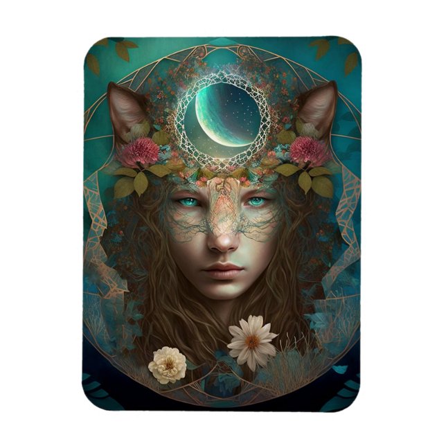 Animal Spirit Mysasy Fantasy Art Magnet (Vertikal)
