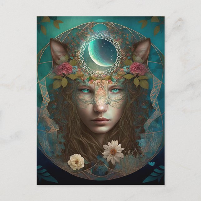 Animal Spirit Mysasy Fantasy Art Postkarte (Vorderseite)