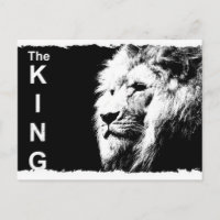 Animal The King Schwarz-weiß Pop Art Template Lion