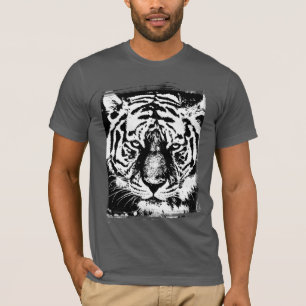 Animal Tiger Mens Short Sleeve Asphalt Grau modern T-Shirt