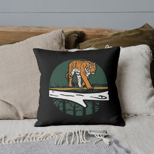 Animal Wildlife Cat Tiger Trendschwarz Niedlich Kissen