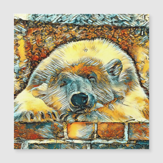 AnimalArt_Bear_008 Magnetkarte (Vorderseite)