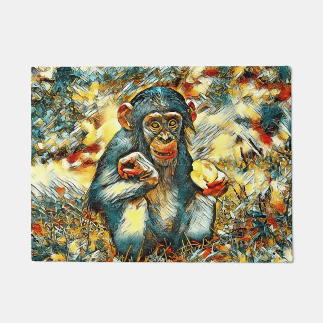 AnimalArt_Chimpanzee_003 Fußmatte (Vorderseite)
