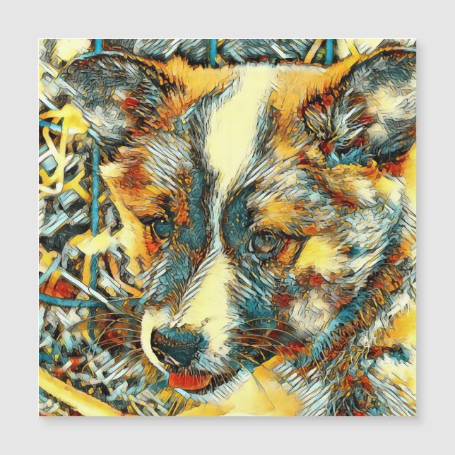AnimalArt_Dog_012 Magnetkarte (Vorderseite)