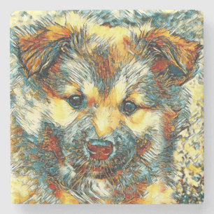 AnimalArt_Dog_07 Steinuntersetzer