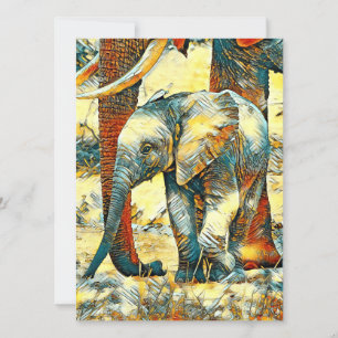 AnimalArt_Elephant_010 Feiertagskarte