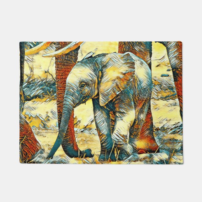 AnimalArt_Elephant_010 Fußmatte (Vorderseite)