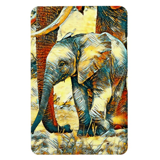 AnimalArt_Elephant_010 Magnet (Vertikal)