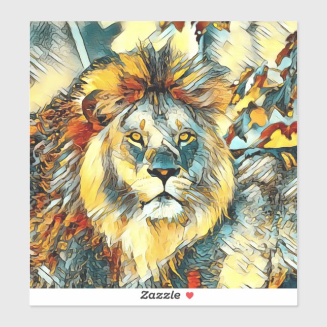 AnimalArt_Lion_001 Aufkleber (Blatt)