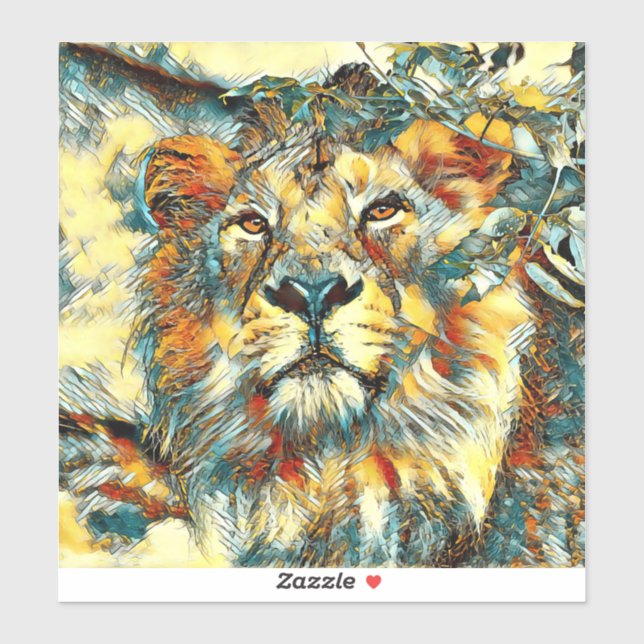 AnimalArt_Lion_002 Aufkleber (Blatt)