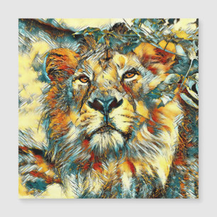AnimalArt_Lion_002 Magnetkarte