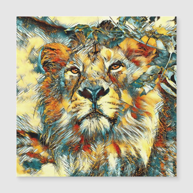 AnimalArt_Lion_002 Magnetkarte (Vorderseite)