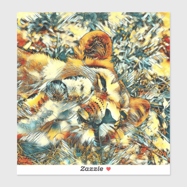 AnimalArt_Lion_008 Aufkleber (Blatt)