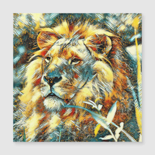 AnimalArt_Lion_009 Magnetkarte