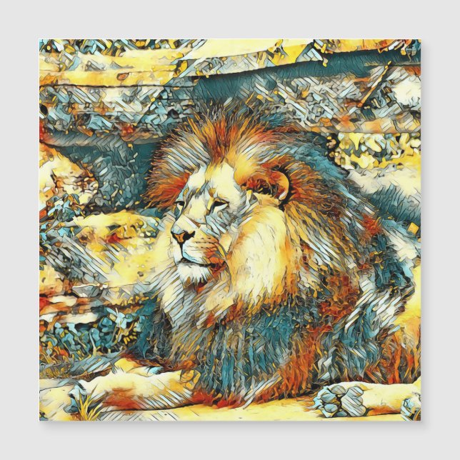 AnimalArt_Lion_033 Magnetkarte (Vorderseite)