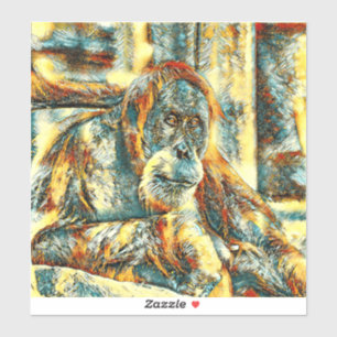 AnimalArt_OrangUtan_018 Aufkleber