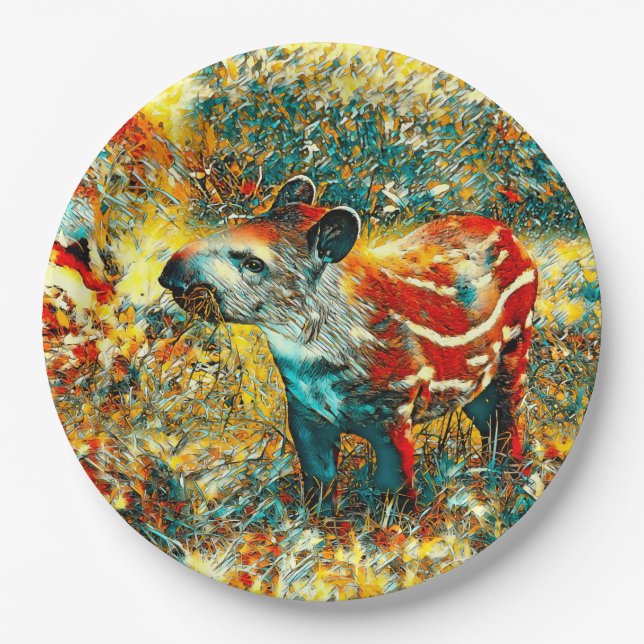 AnimalArt_Tapir_001 Pappteller (Vorderseite)