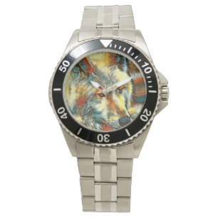 AnimalArt_Wolf_07 Armbanduhr